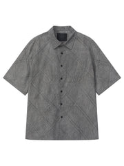 Men's casual printed checkered shirt