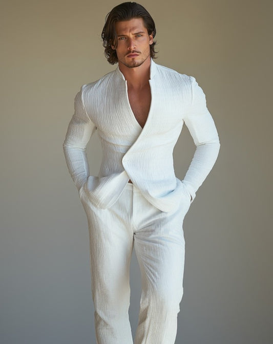Men's casual linen suit set