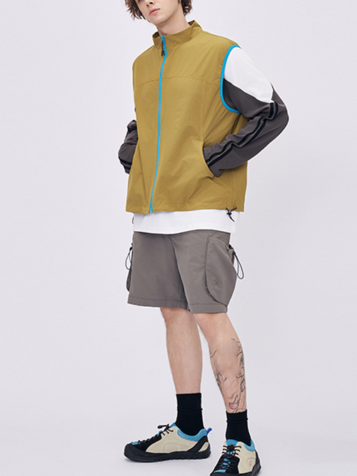 Functional color-blocking casual vest