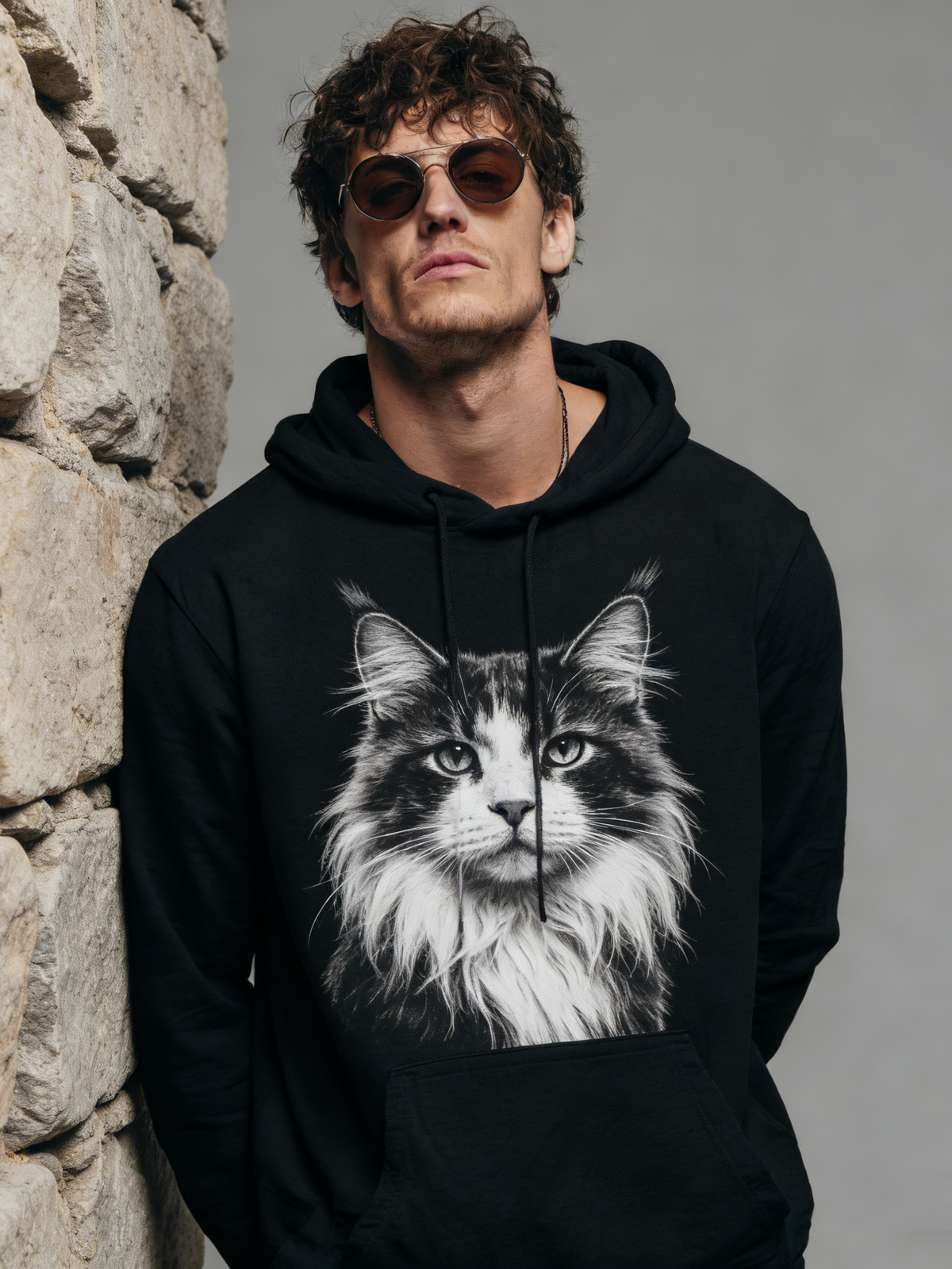 Men's Maine Coon hooded sweatshirt