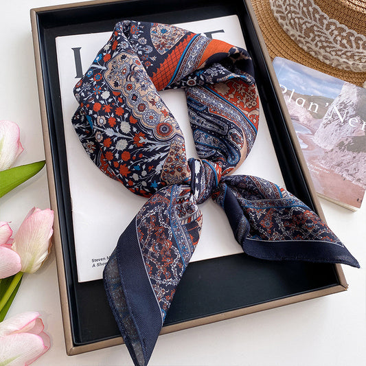 Men's casual printed silk scarf