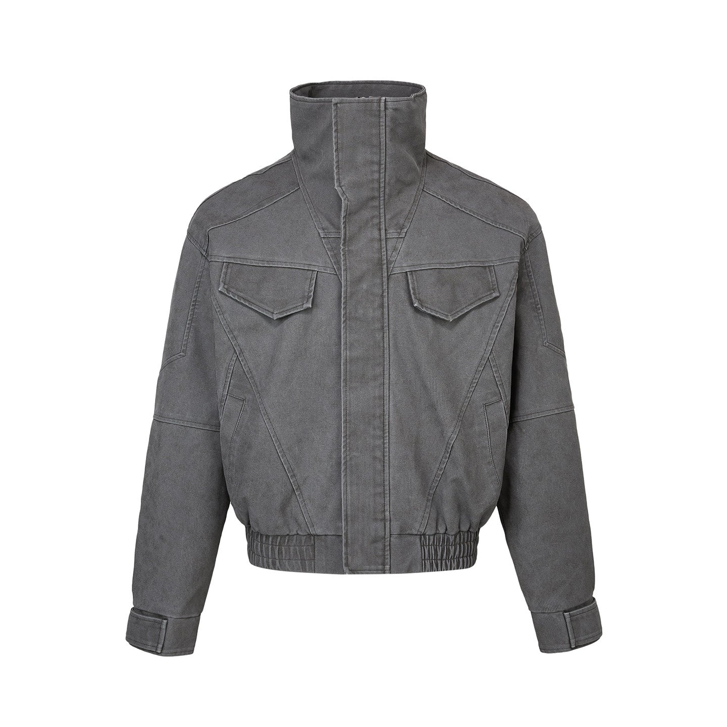 Button-down tailored distressed coat