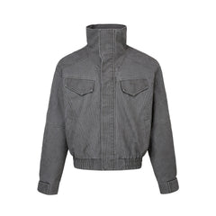 Button-down tailored distressed coat