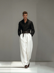 Completo casual alla moda con blocchi di colore