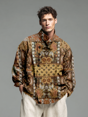 Men's casual jacquard Bohemian style top