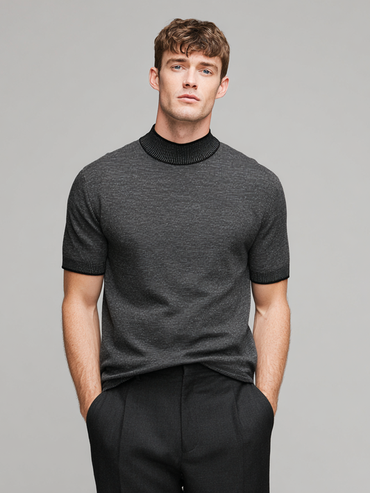 Men's casual breathable knitted T-shirt