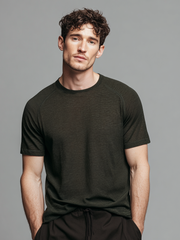 Men's pure cotton casual plug-in T-shirt