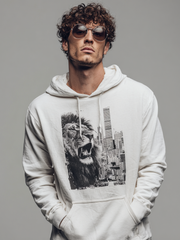 Men's casual photo patchwork printed hooded sweatshirt