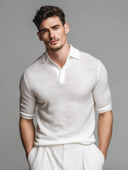 Men's lapel polo knitted T-shirt