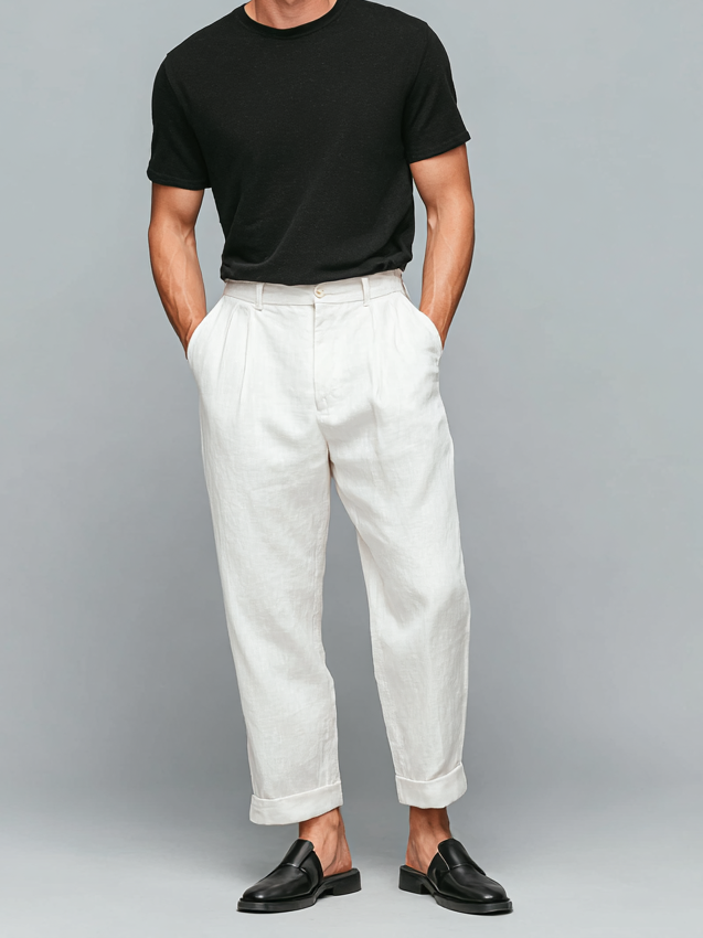 Men's casual straight-leg pants