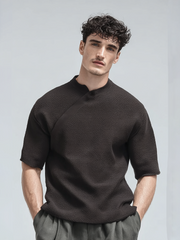 Men's casual knitted short-sleeved T-shirt