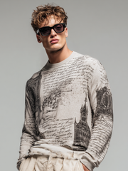 Church printed round-neck long-sleeved top