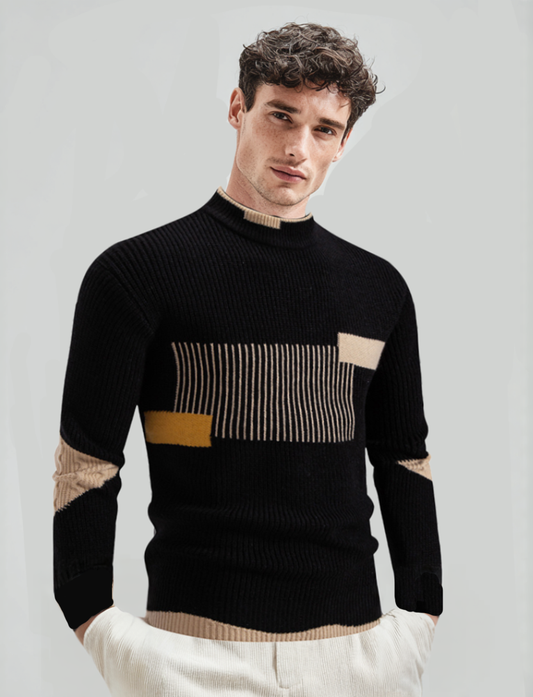 Men's casual knitted long-sleeved top