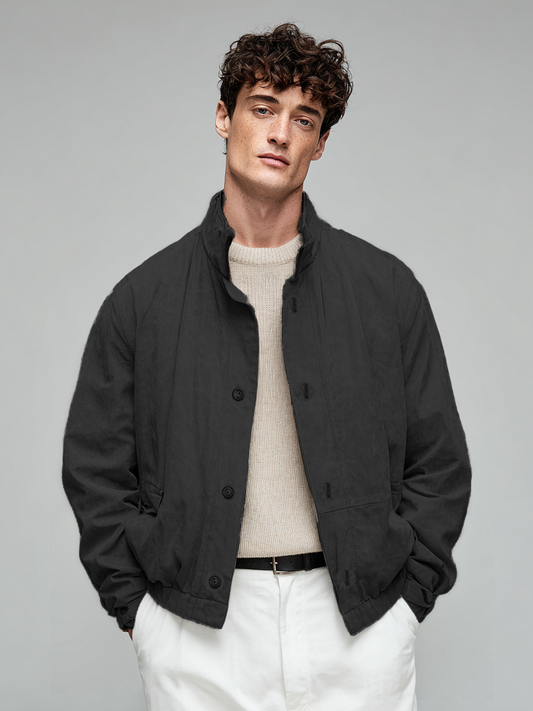Casual men's short stand-up collar coat